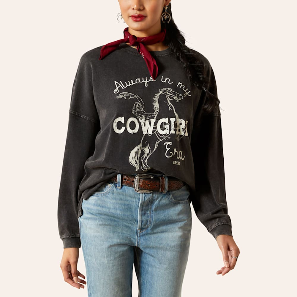 Ariat Women's Canvas Black Mineral Wash Oversized Graphic T-Shirt | Cavender's