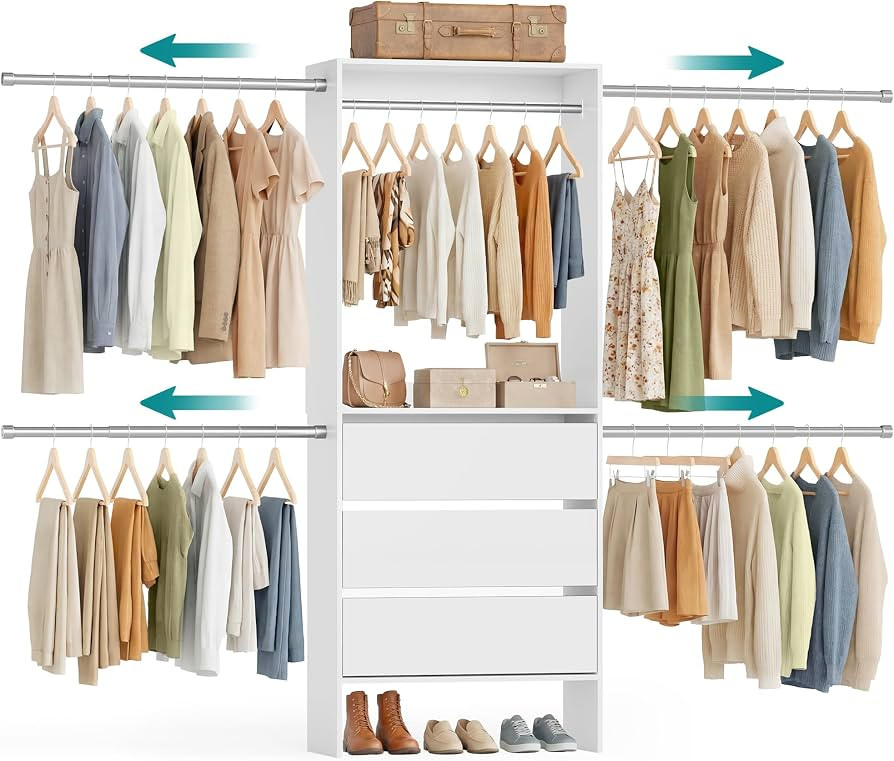 SONGMICS closet system, customizable walk-in closet organizer system with adjustable hanging rods... | Amazon (US)