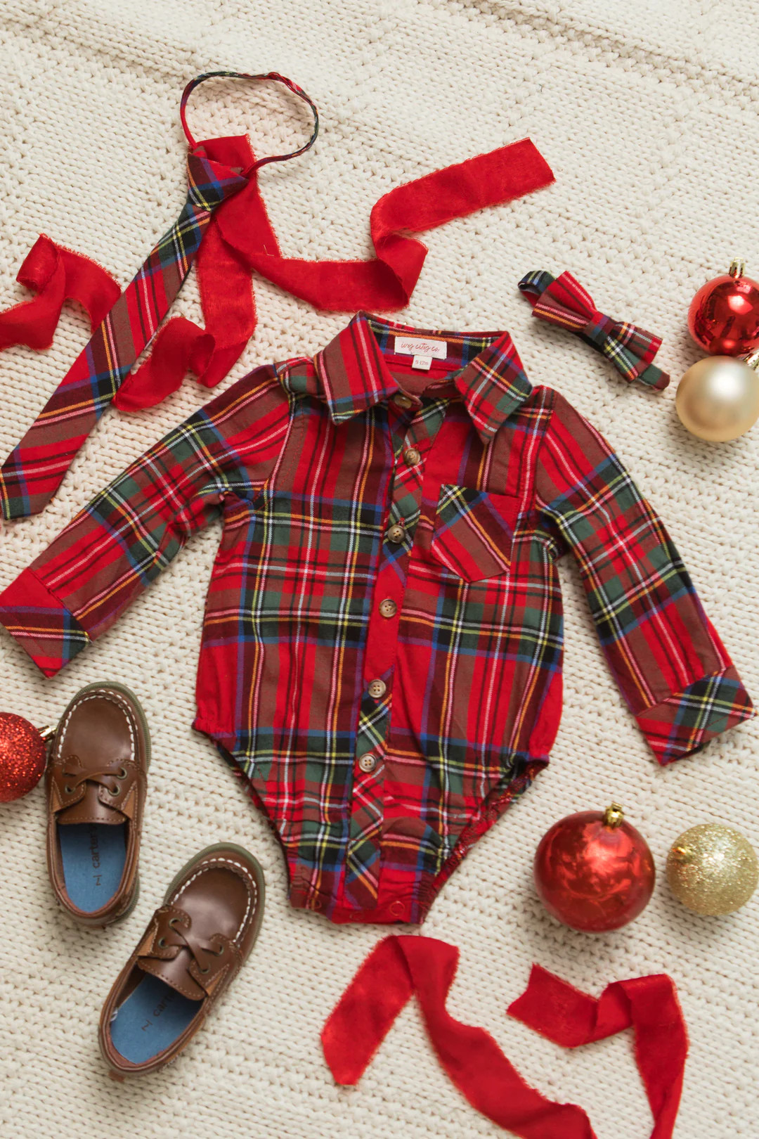 Baby Boys John Shirt in Madeline Holiday Plaid | Ivy City Co