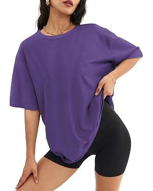ATHMILE Womens Oversized T Shirts Casual Tee Workout Tops Gym Clothes Summer Loose Fit Short Slee... | Amazon (US)