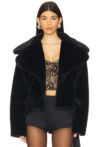 superdown Willow Faux Fur Coat in Black from Revolve.com | Revolve Clothing (Global)