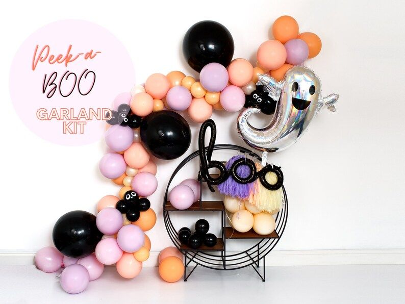 Peek-A-BOO DIY Balloon Garland Arch Kit - Chalk MATTE Double Stuff,  Halloween, Ghost, Spider, Pi... | Etsy (US)