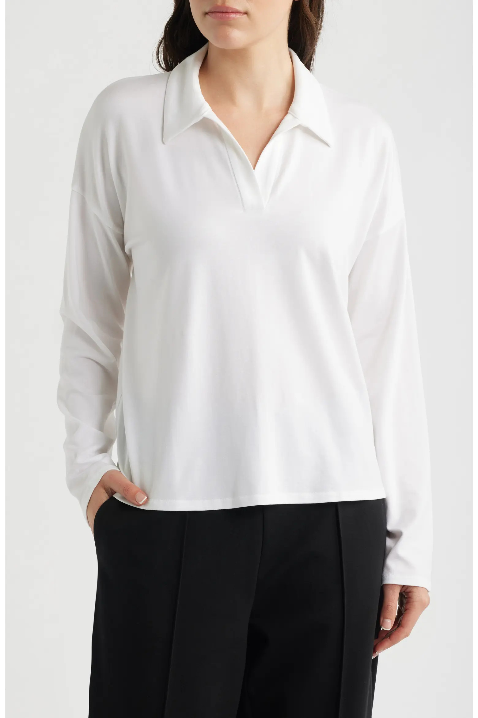 Boxy Henley Jersey Top (Women) | Nordstrom | Nordstrom