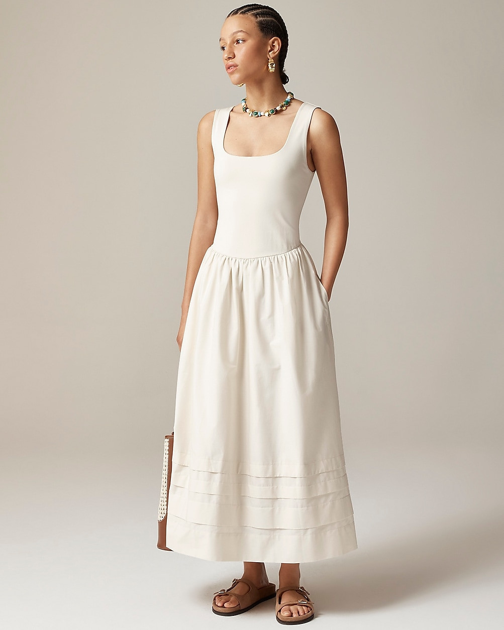Drop-waist mixy dress | J. Crew US