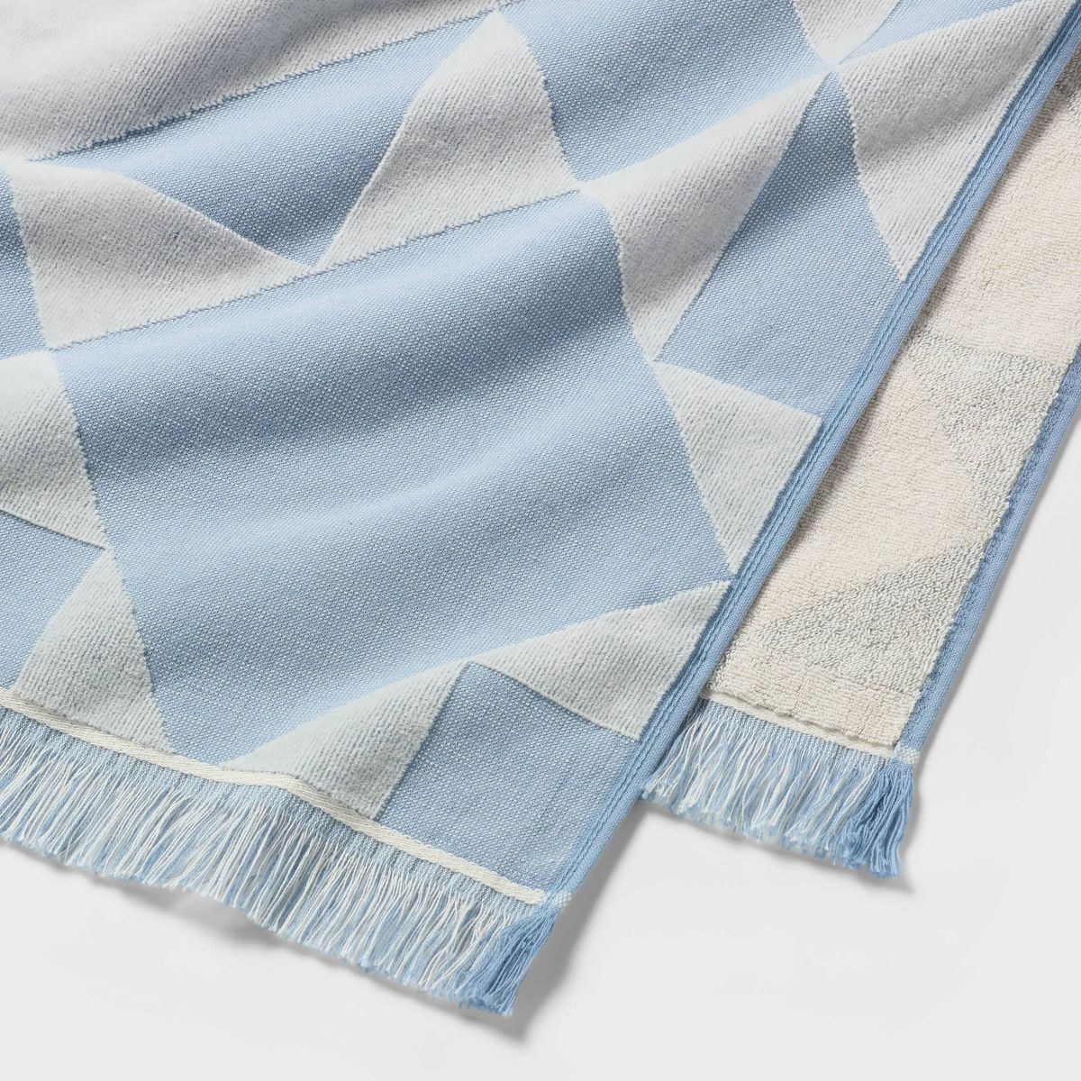 40"x72" Block Quilt Textured Oversized Beach Towel Blue - Threshold™ | Target