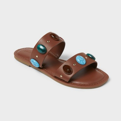 Women’s Sarai Sandals with Memory Foam Insole - Universal Thread™ Brown 9.5 | Target