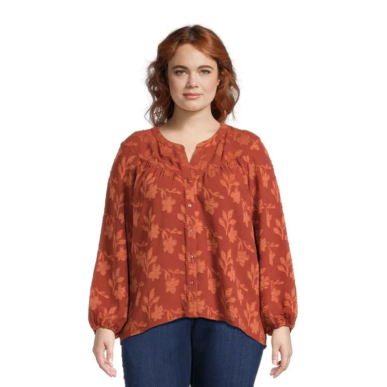 The Pioneer Woman Button Front Tunic Blouse, Women's, Sizes S-3X | Walmart (US)