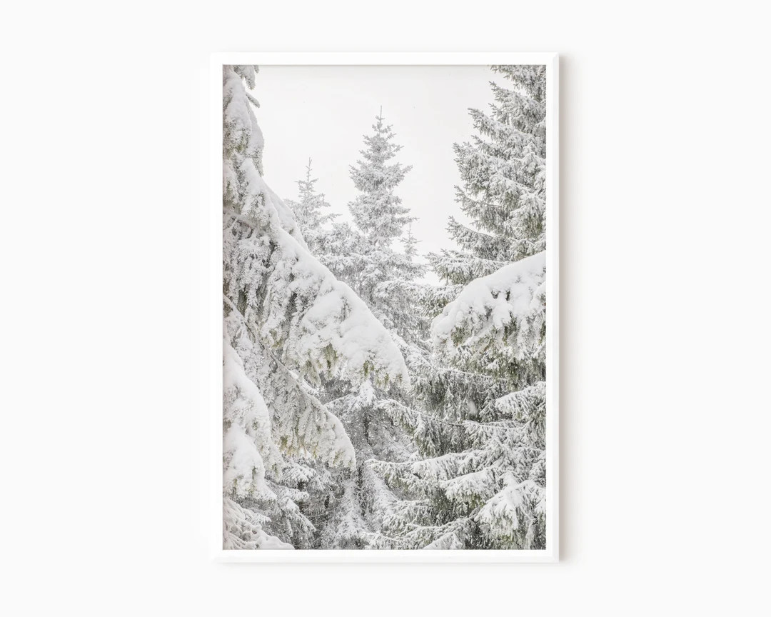 Snowy Forest Wall Art | Christmas Downloadable Prints | Winter Printable Wall Art  #0626 | Etsy (US)