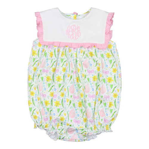 Pink Knit Easter Egg Print Bubble | Cecil and Lou