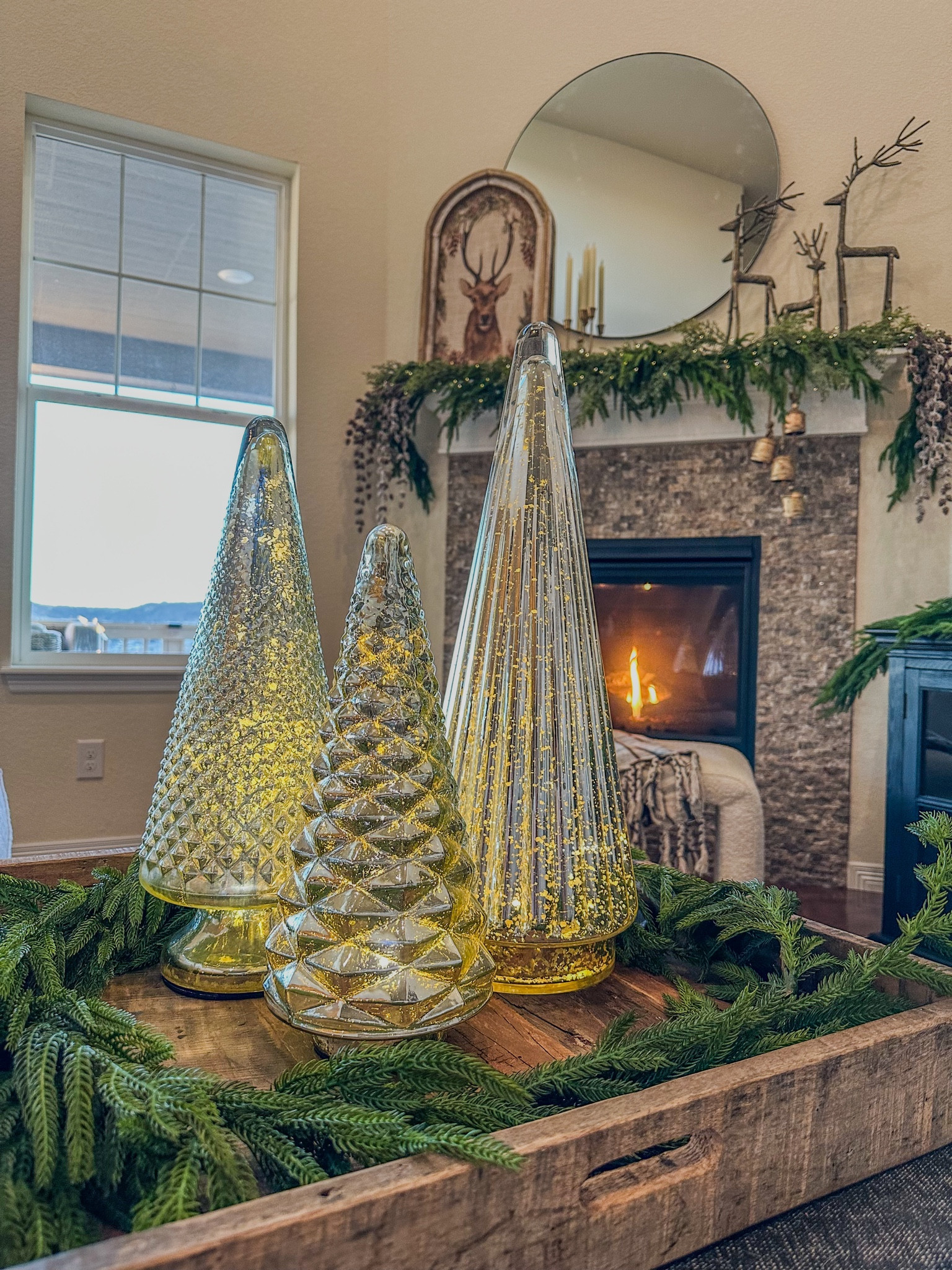 Shop the look.  My light up trees are from HomeGoods, but I have linked some in my links to get the look.  

#LTKSeasonal #LTKHoliday #LTKhome