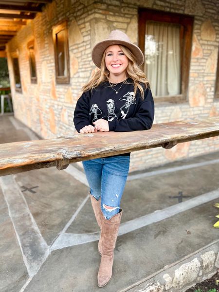 Love my skeleton cowboy sweater from @altardstate. The whole outfit is from Altard but the boots and hat are from awhile ago. They have so many new cute boots and hats that I need to check out. I also have some cute @tullabeebaby outfits coming your way. #TullaBabe #AltardState #Tullabee  #StandOutForGood #asbutterfly 

#LTKSeasonal #LTKHalloween