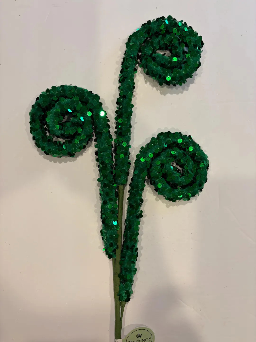 29" Green Sequin Tubing Coil Spray | Whimsical Holiday Wreath Pick | Curly Stem Holiday Embellish... | Etsy (US)