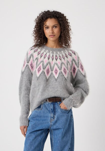 Brushed Fairisle Jumper with Mohair | Hush UK