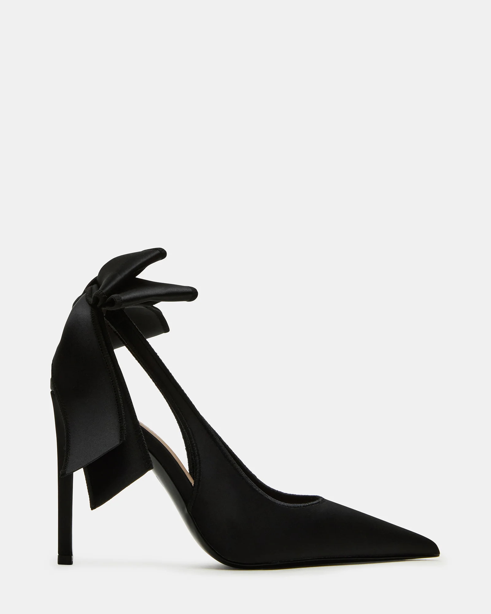 TEACUP Black Satin Women's Pointed-Toe Slingback Heel | Steve Madden (US)