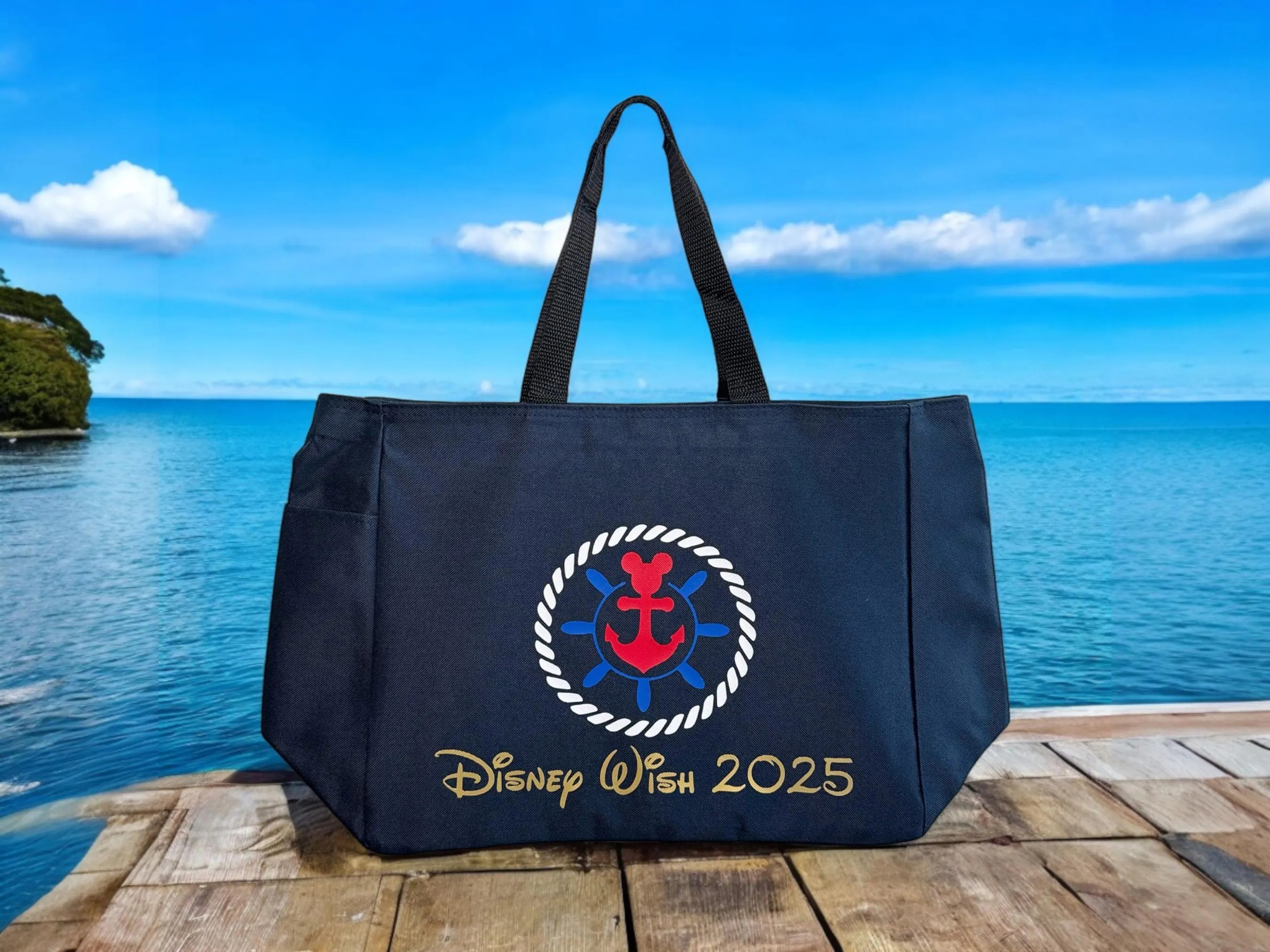Personalized Disney Cruise Tote Bag with Pockets | Custom Mickey Minnie Cruise Bag | DCL Fish Extender Gift | Family Vacation Trip | Etsy (Global)