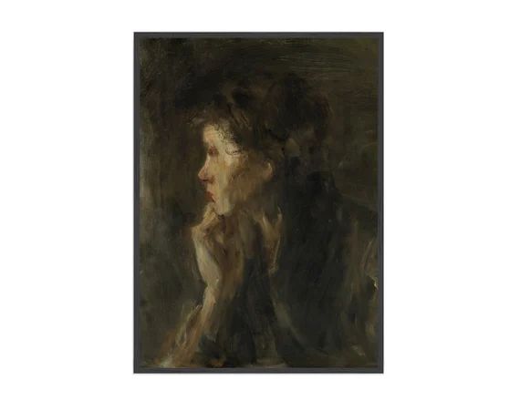 PONDER | Vintage Portrait of Girl Oil Painting, Soft palette print, Instant download, Giclee Art ... | Etsy (UK)
