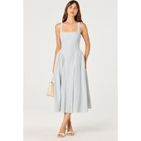 ASTR the Label | Vinya Plaid Bow-Back Midi Dress in Blue plaid | Size M | ASTR The Label (US)