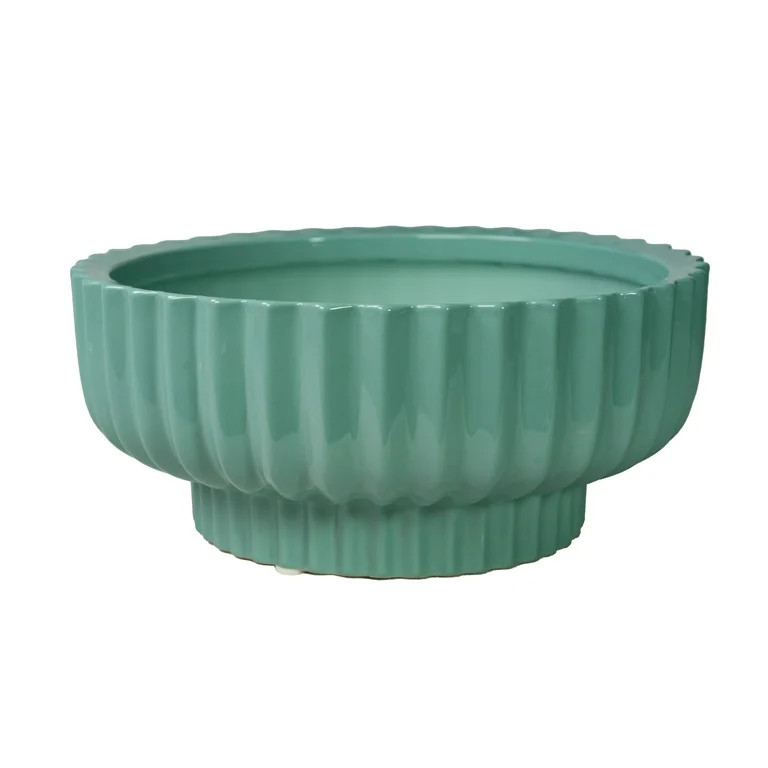 Better Homes & Gardens 12" Fischer Round Ceramic Planter, Teal | Walmart (US)