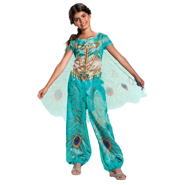 Girl\'s Jasmine Teal Classic Toddler Halloween Costume - Aladdin Live Action | Walmart (US)