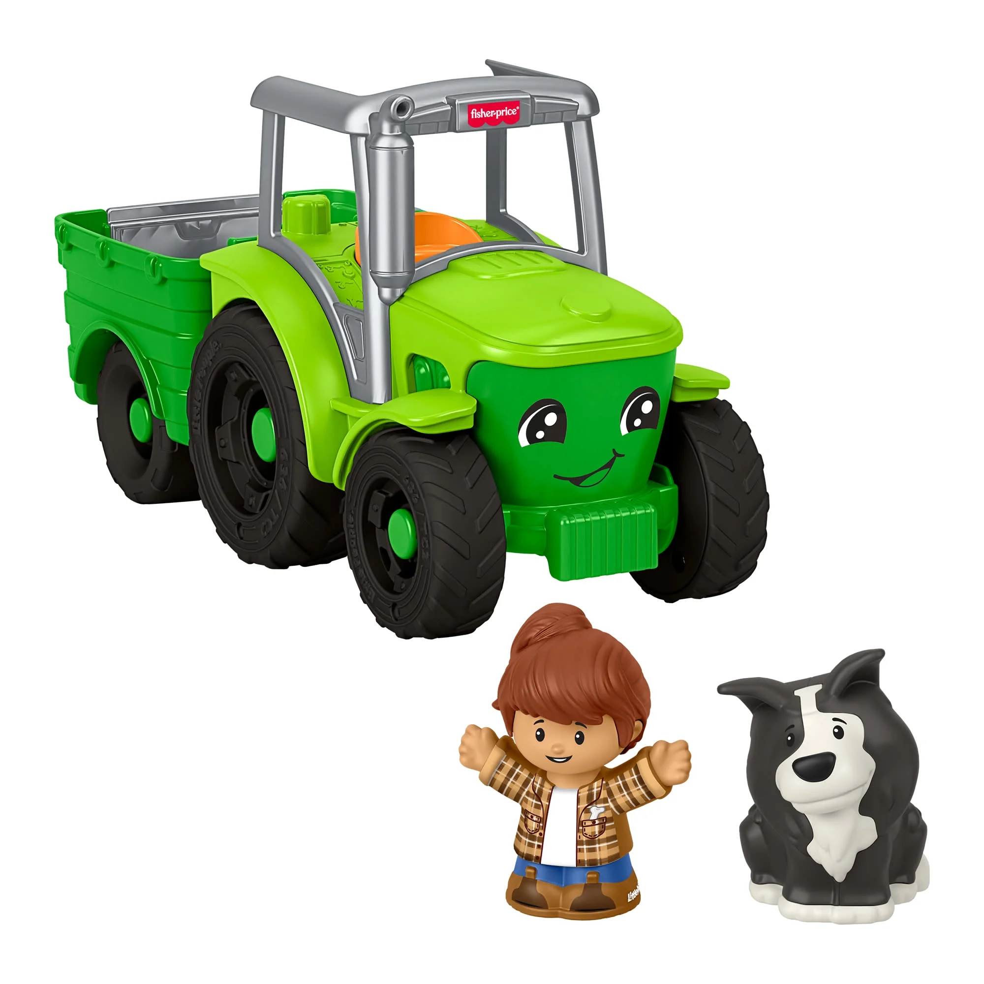 Fisher-Price Little People Push & Play Tractor, Musical Toy Farm Vehicle & 2 Figures for Toddlers | Walmart (US)