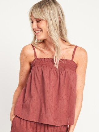 Cropped Smocked Clip-Dot Cami Swing Pajama Top for Women | Old Navy (US)