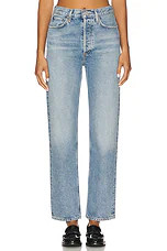 AGOLDE 90s Pinch Waist High Rise Straight Jeans in Blue. - size 24 | Revolve Clothing (Global)