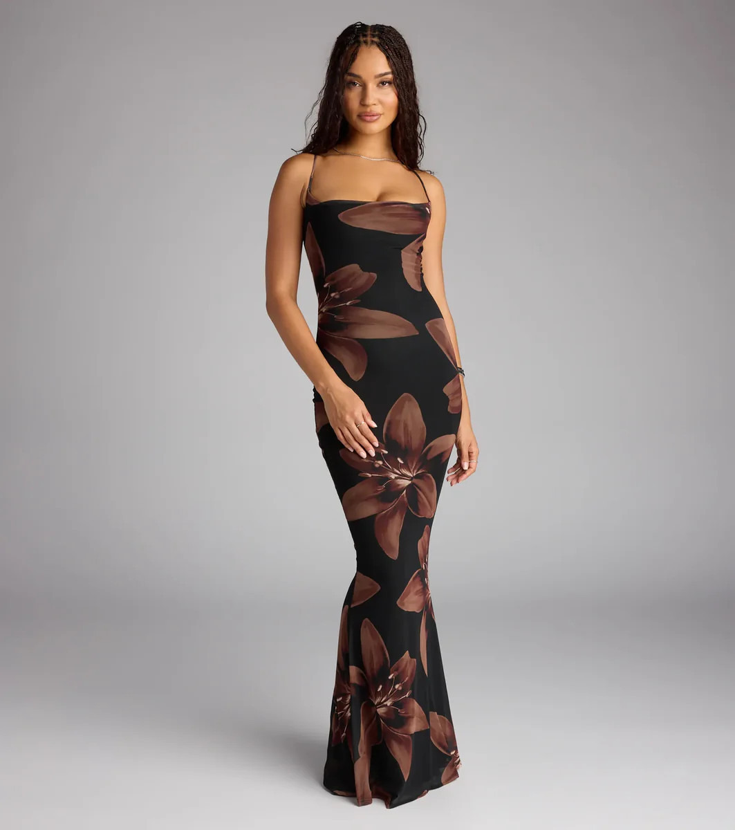Bloom With Grace Lace-Up Maxi Dress | Windsor Stores