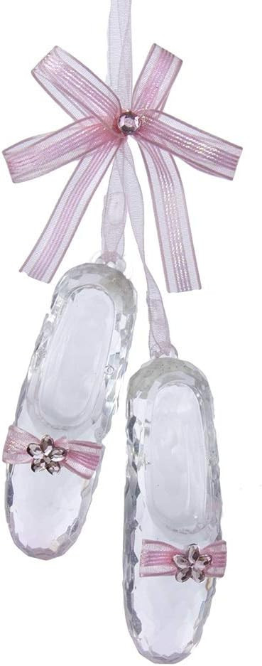 Kurt S. Adler YAMD1345 Acrylic Ballet Shoes Ornament, Pink, 6" | Amazon (US)