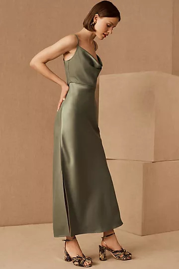 Cali Satin Midi Dress | Anthropologie (US)