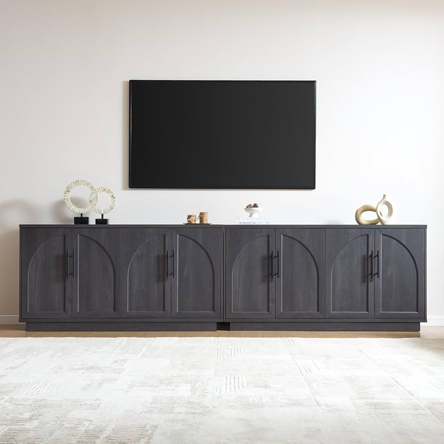 Fatmok 59" Sideboard Buffet Cabinet & TV Stand Set of 2, Modern Arched Credenza with Adjustable S... | Amazon (US)