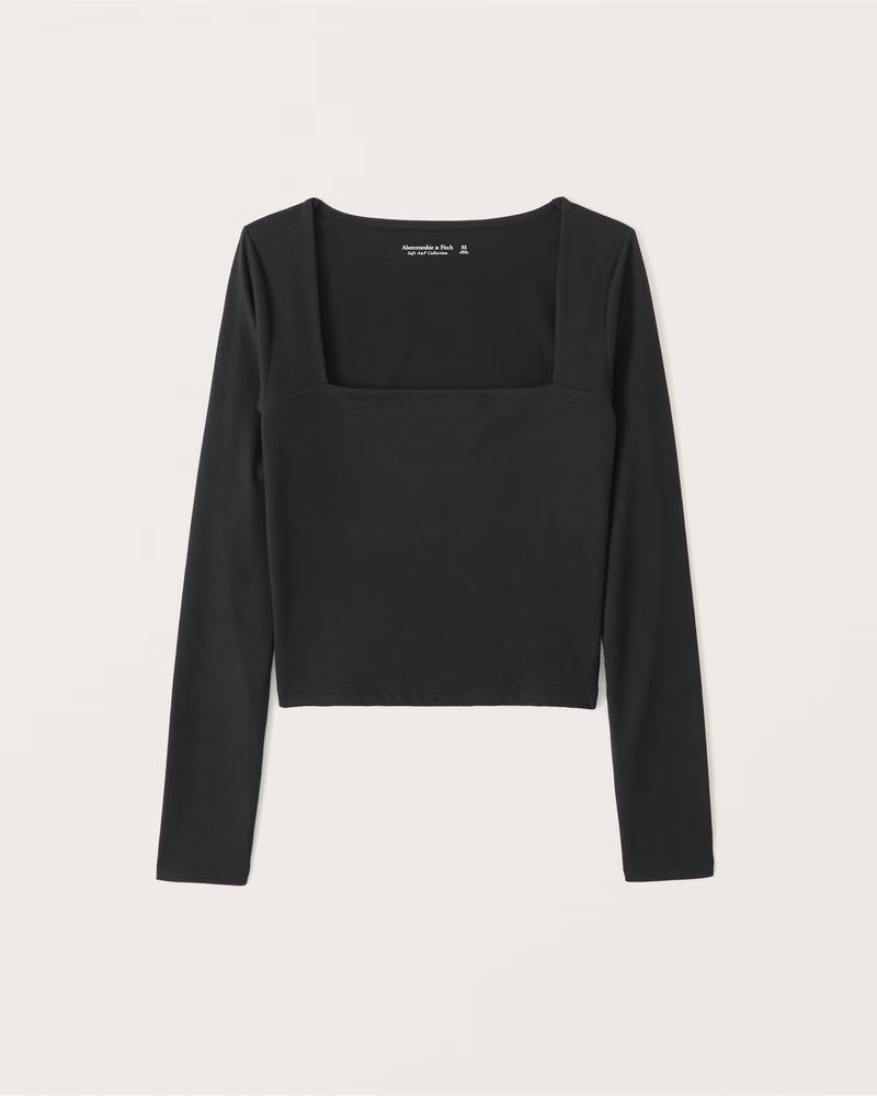 Double-Layered Seamless Fabric Squareneck Top | Abercrombie & Fitch (US)