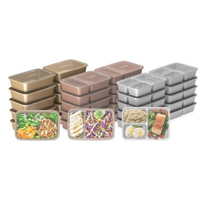 Bentgo Meal Prep Kit, 1, 2, & 3-Compartment Containers, Microwavable - Gleam Metallics - 60pc | Target