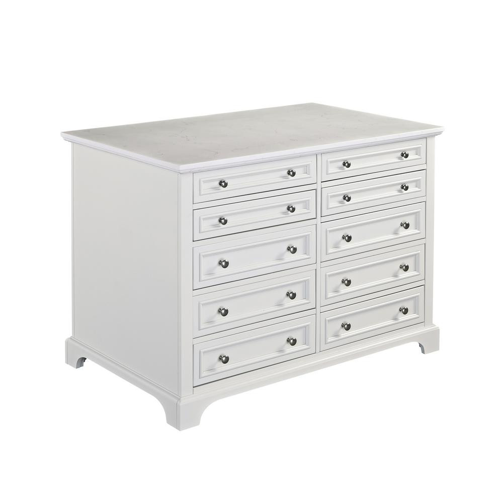 HOMESTYLES Naples 48 in. W Closet Island in White 5530-940 - The Home Depot | The Home Depot
