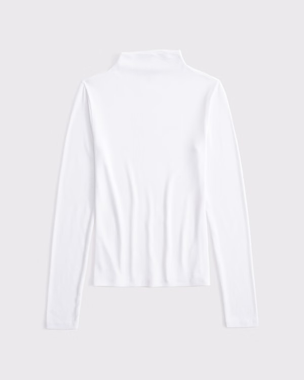 Long-Sleeve Rib Mockneck Top | Abercrombie & Fitch (US)