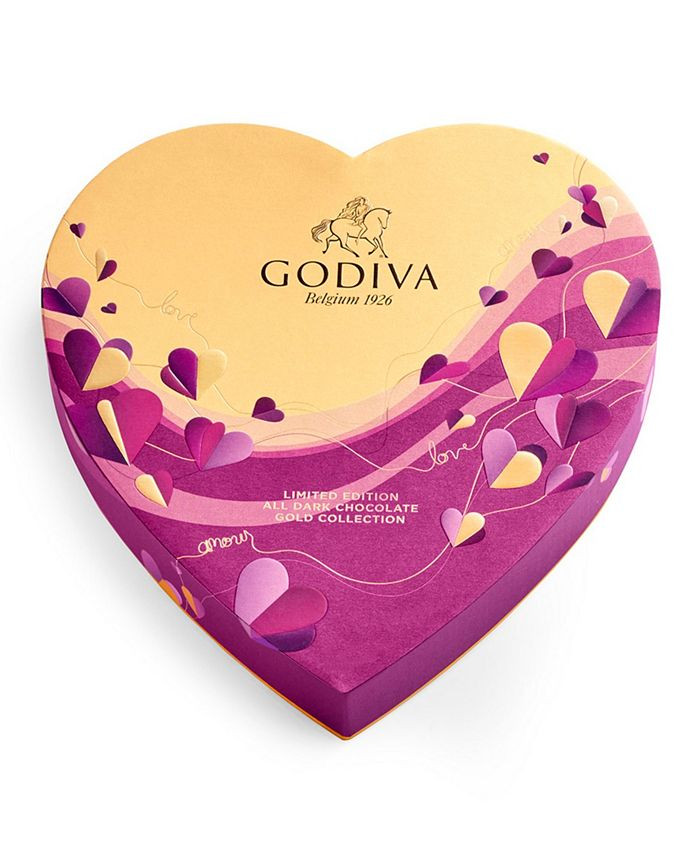 Valentine's Day Heart Assorted Dark Chocolate Gift Box, 14 Pieces | Macys (US)