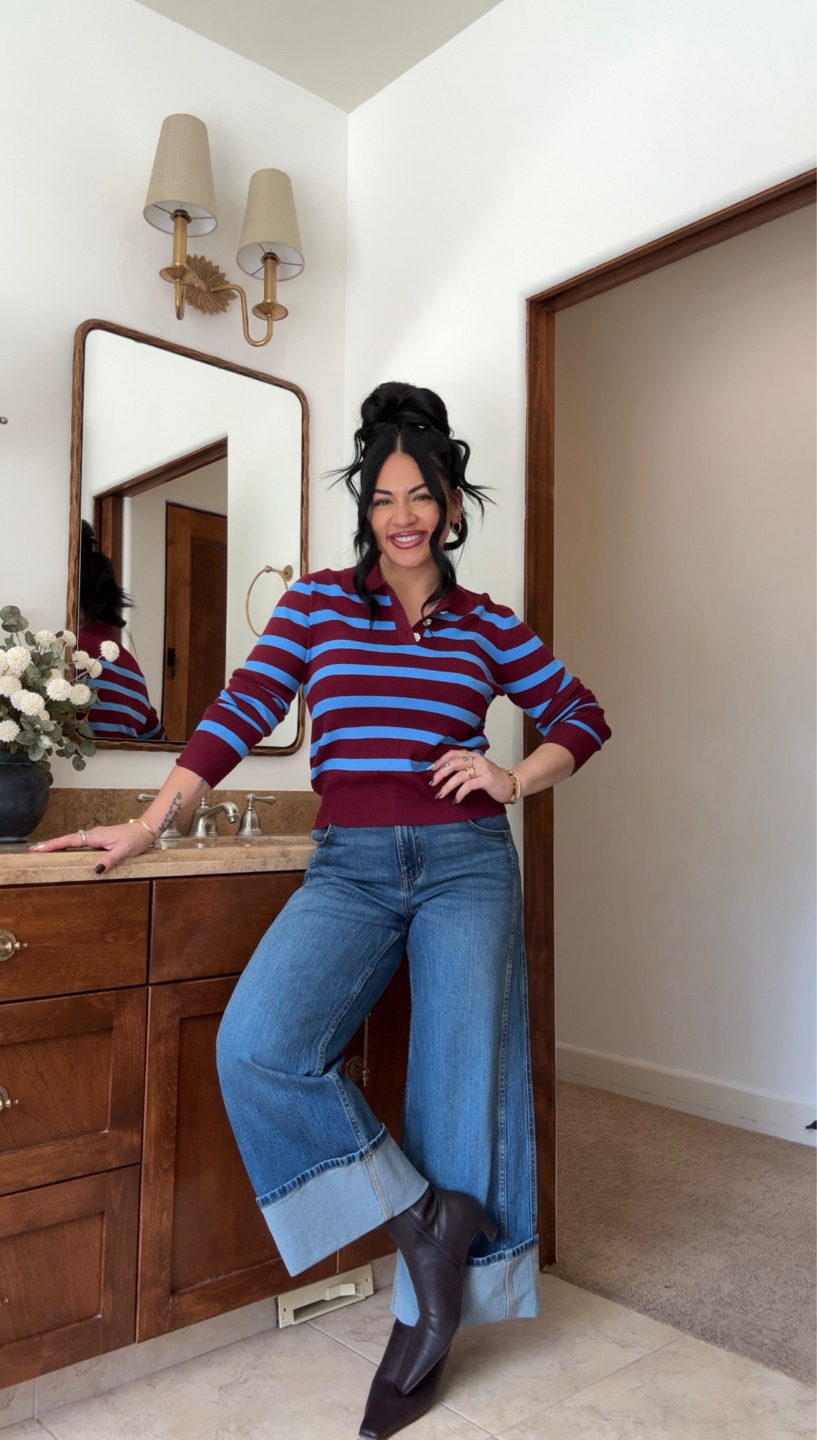 i’m a size medium in all tops, size large in jackets, size 6 in skirts, size 8 in jeans

they run a little big in my opinion! maybe one size :)

Walmart, Walmart fall arrivals, affordable Walmart fashion, affordable fashion, midsize, tori block