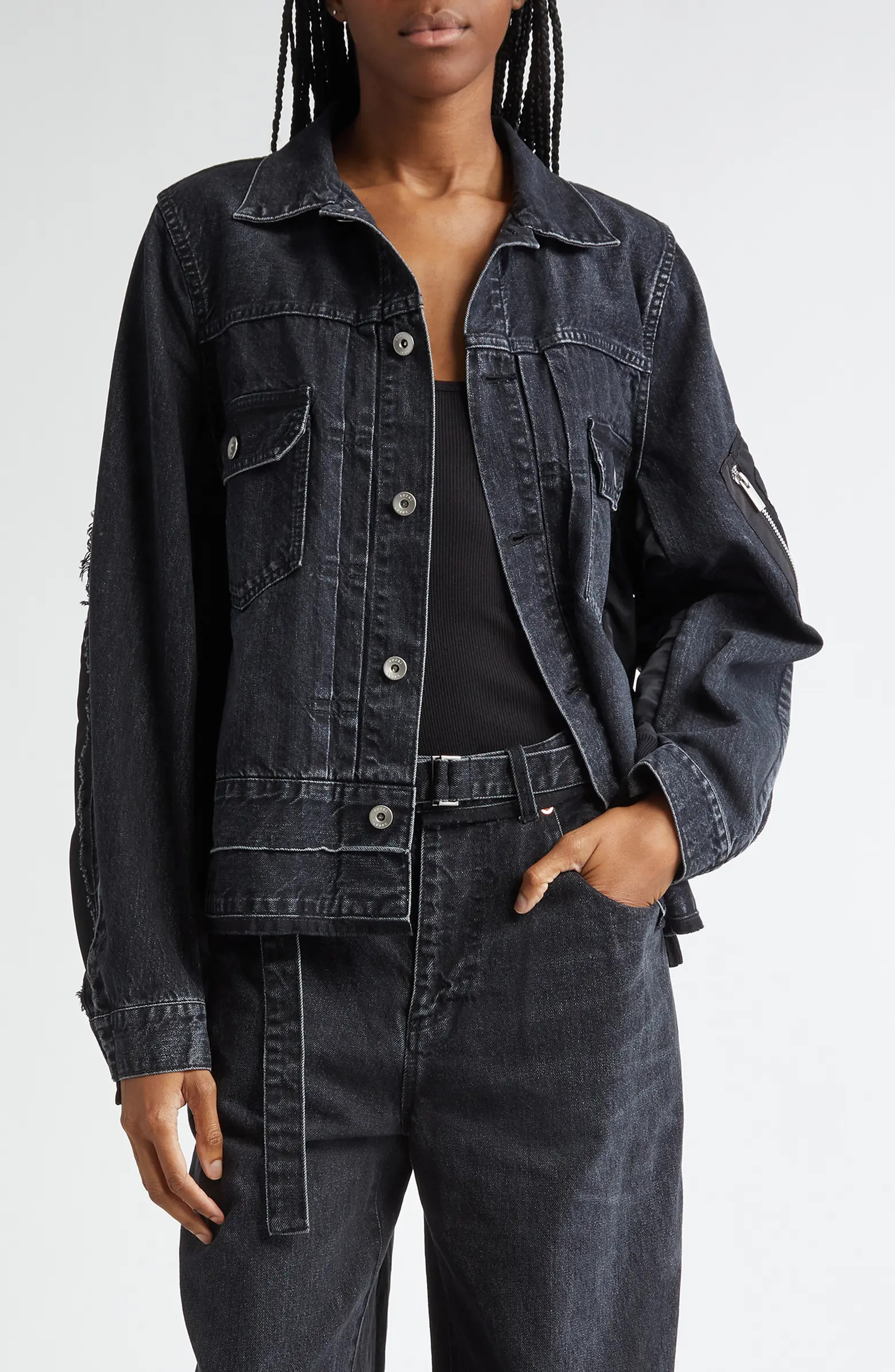 Sacai Denim & Nylon Twill Jacket | Nordstrom | Nordstrom