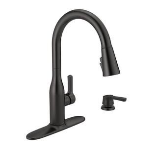 Marca Single-Handle Pull-Down Sprayer Kitchen Faucet with ShieldSpray Technology in Matte Black | The Home Depot
