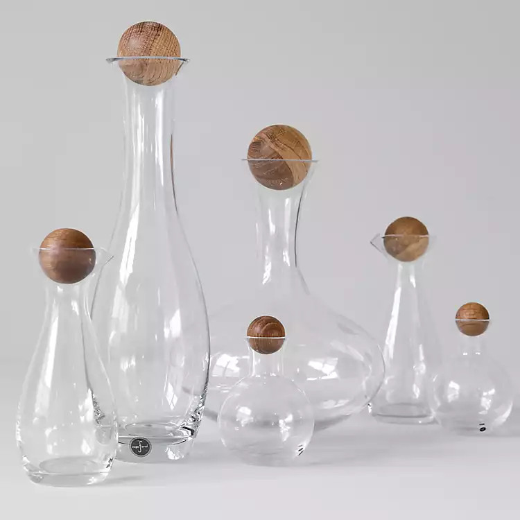 Clear Glass Carafe with Wood Stopper | Kirkland's Home
