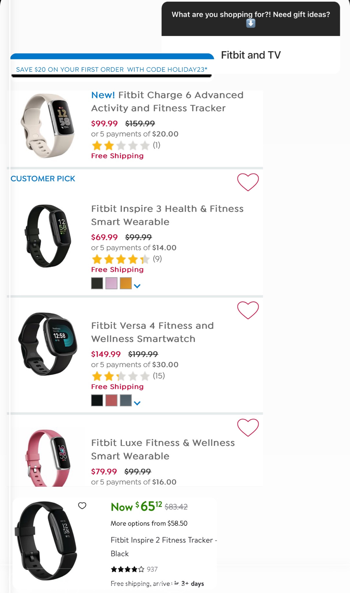 Fitbit sale roundup!! If you’ve never shopped HSN before sure to use code holiday23 for another $20 off!!! 

#LTKCyberWeek #LTKGiftGuide #LTKfitness