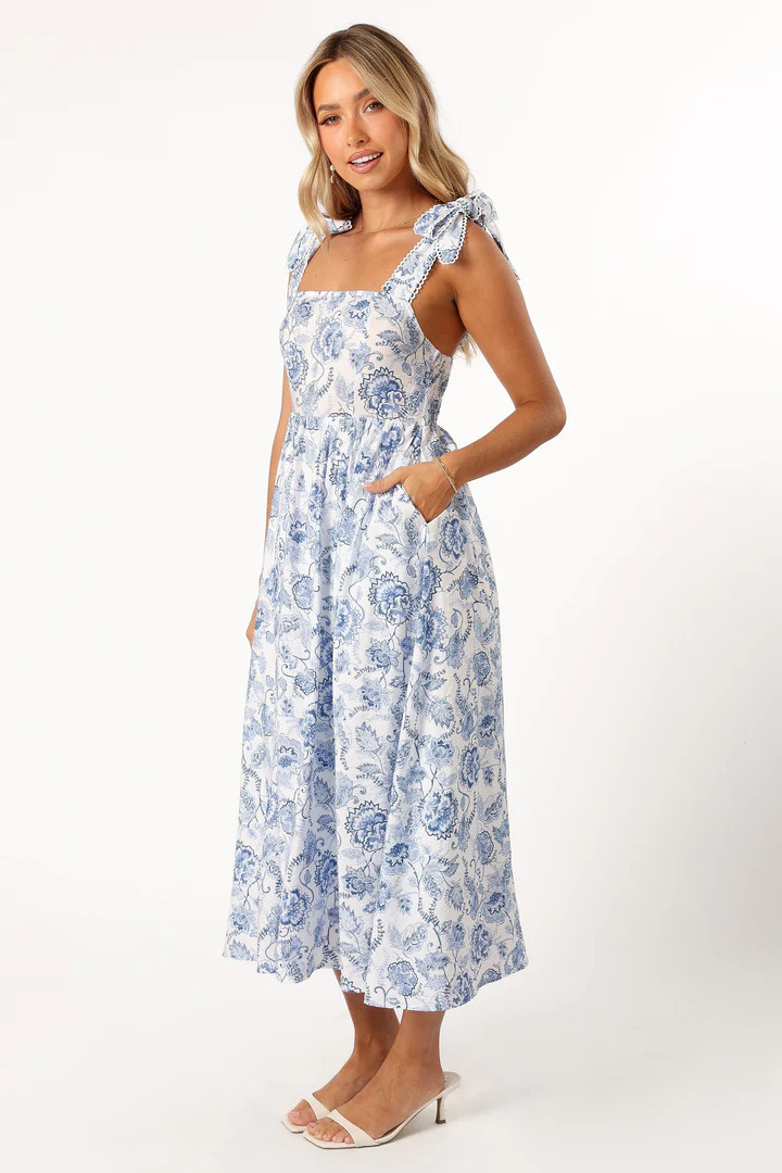 Janie Midi Dress - Blue Floral | Petal & Pup (US)