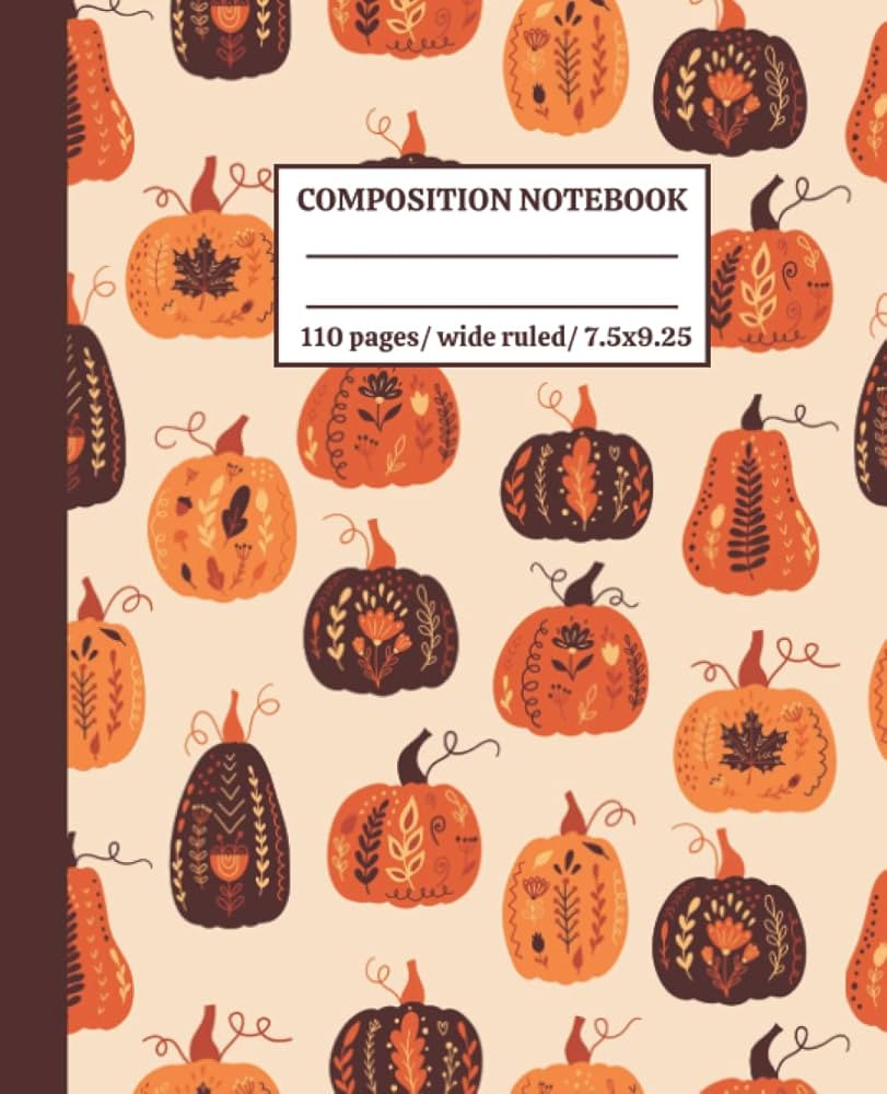 Pumpkin Composition Notebook: Halloween Composition Notebook Wide Ruled | Adorable Halloween Gift... | Amazon (US)