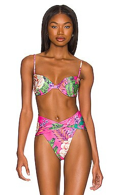 Agua Bendita x REVOLVE Irene Bikini Top in Pink Floral from Revolve.com | Revolve Clothing (Global)