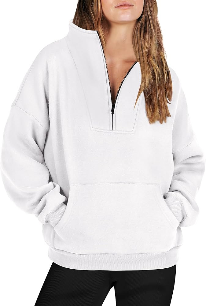 ANRABESS Womens Sweatshirts Long Sleeve Oversized Fleece Half Zip Crop Hoodies Teen Girls Y2K Fal... | Amazon (US)