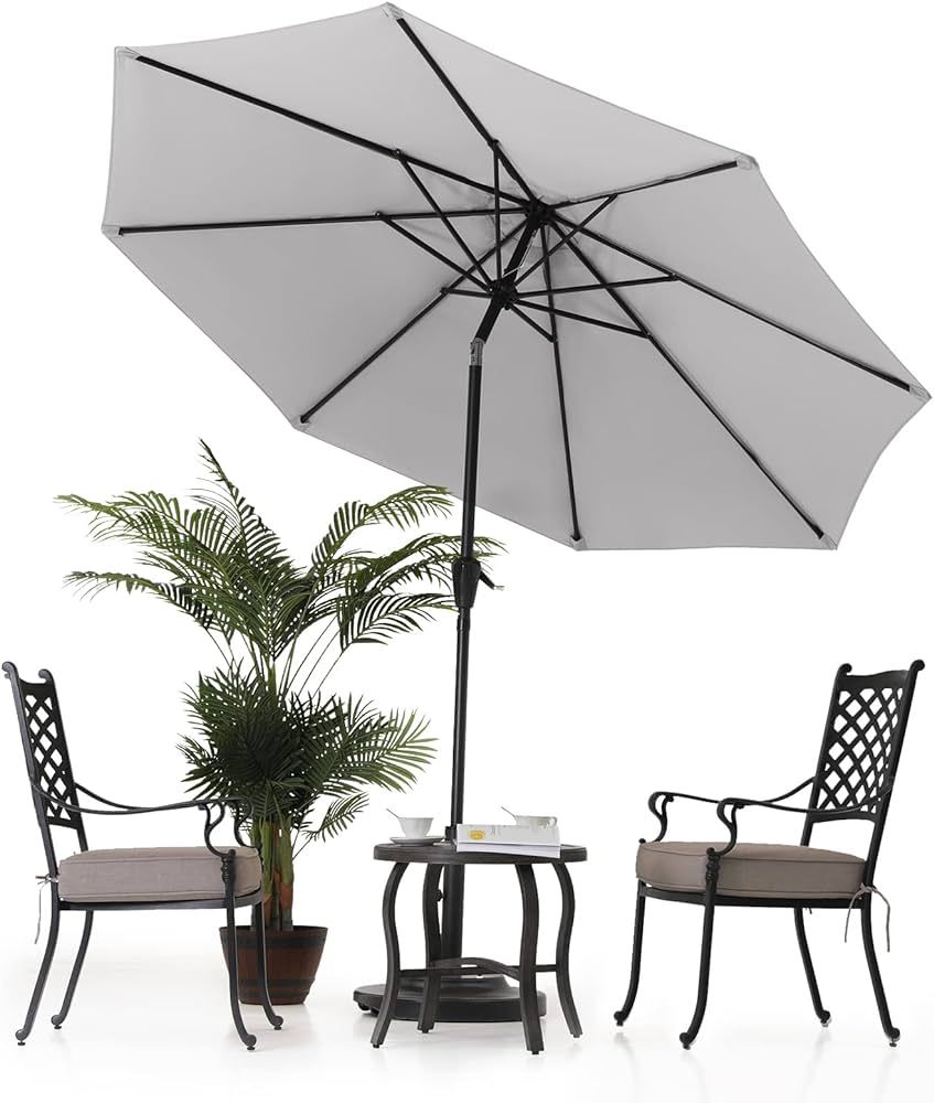 MASTERCANOPY Patio Umbrella for Outdoor Market Table -8 Ribs (9FT, Light Gray) | Amazon (US)