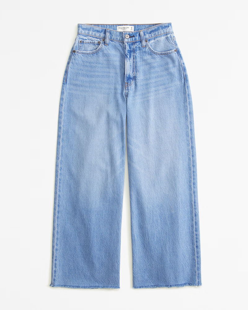 Curve Love High Rise Cropped Wide Leg Jean | Abercrombie & Fitch (US)