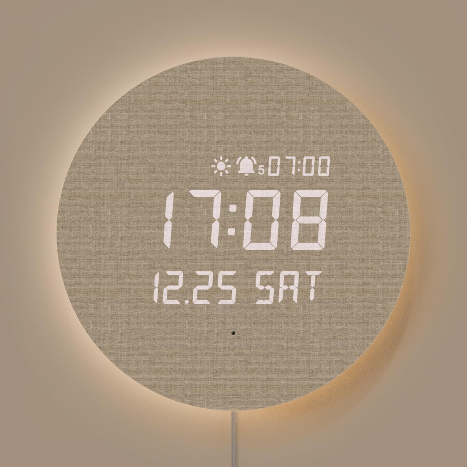 mooas Full Moon LED Silent Wooden Digital Wall Clock with Remote Control, Backlight Nightlight Di... | Amazon (US)