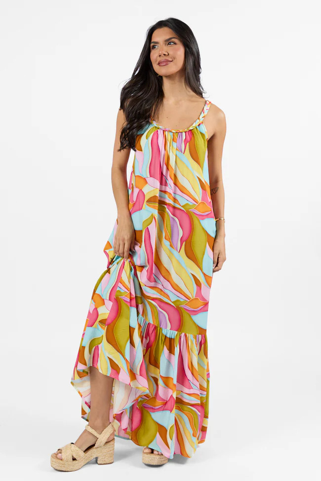 Painting The Sky Multi Print Maxi Dress | Pink Lily