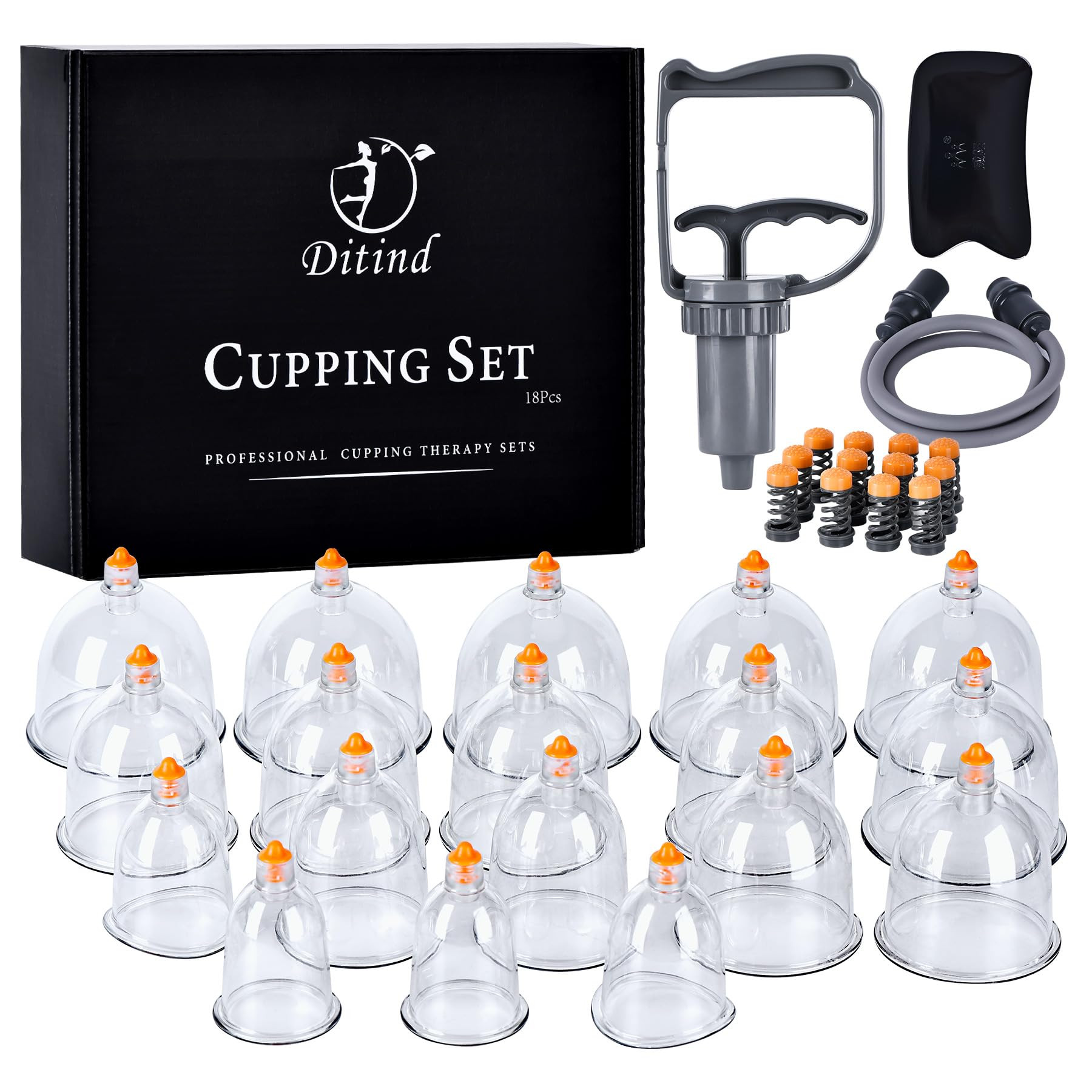 Ditind Cupping Therapy Set, 18 Pcs Cupping Set, Professional Cupping Kit for Massage Therapy, Por... | Amazon (US)