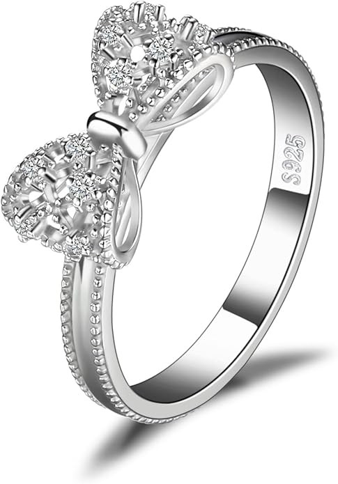 JewelryPalace 14k White Yellow Rose Gold Plated 925 Sterling Silver Rings for Women, Cubic Zircon... | Amazon (US)